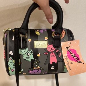 Betsey Johnson Mini Barrel Crossbody Bag